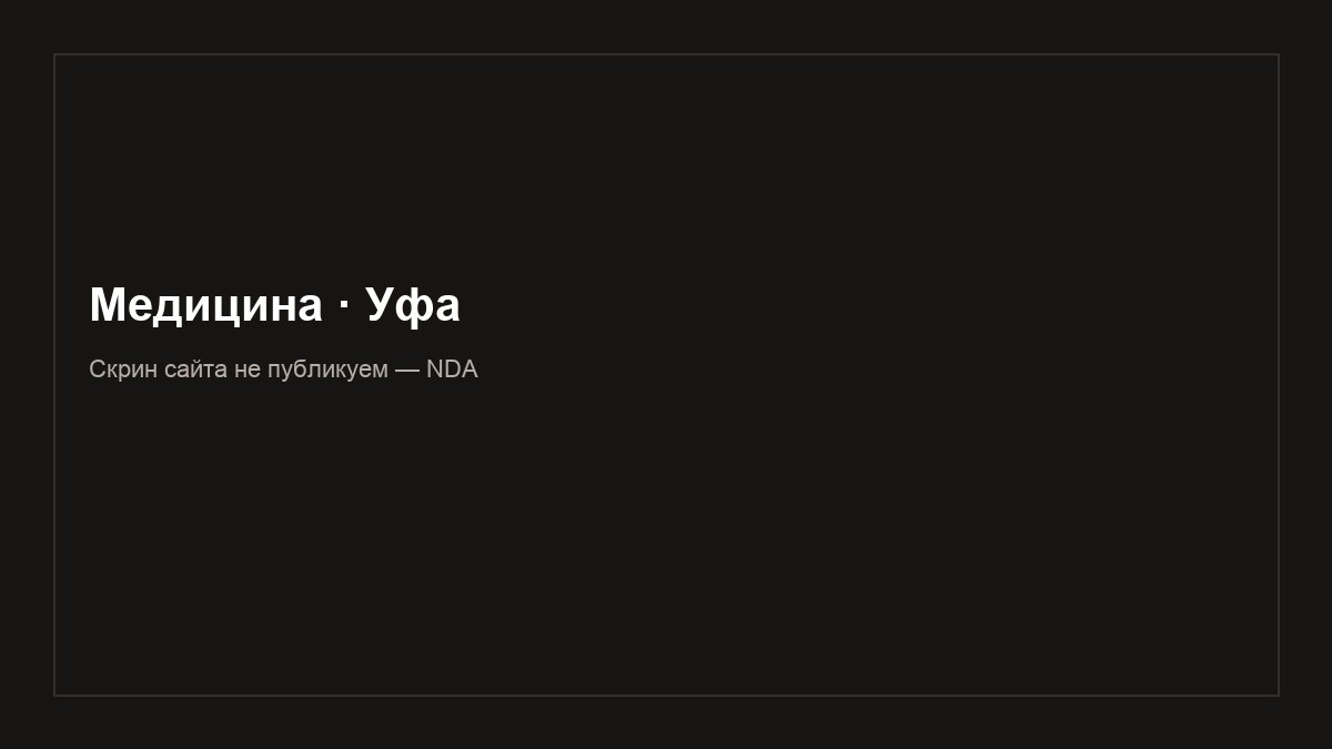 Кейс SEO: медицина Уфа, сайт по NDA